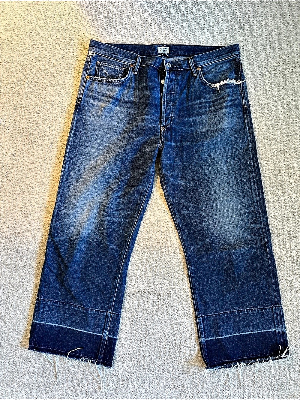 Citizens of Humanity straight leg cropped Jeans in Blue